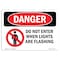 Signmission OSHA Sign, 7" Height, 10" Width, Do Not Enter When Lights Are Flashing, Landscape, DS-D-L-1139 OS-DS-D-710-L-1139 - alternate 1
